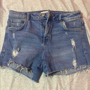 Zara Trafaluc Distressed Denim Shorts